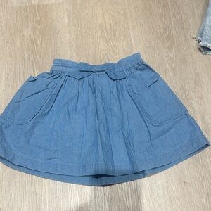 Crewcuts Chambray Blue Pocket Skirt with Waist Bow